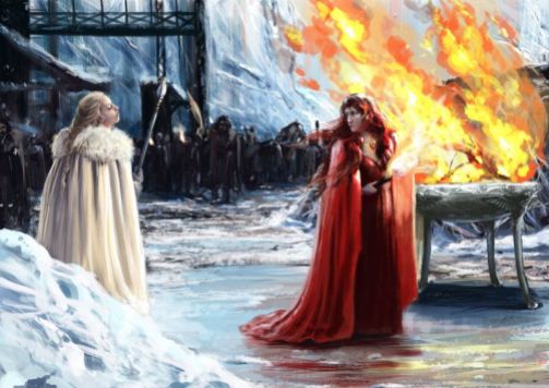 Val vs Melisandre. Artist Morgainelefee.