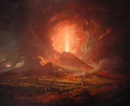 Eruption of Mount Vesuvius from Portici. Artist: Joseph Wright of Derby. 1774-1776.